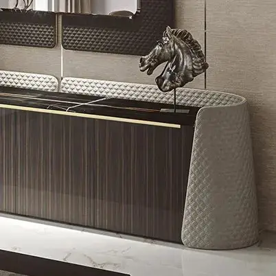 Alex Bar Unit PU Leather sideboard cabinet | minimalist sideboard - Image 2