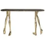 Citron Walking Console table: The Ultimate Golden Console Table with Italian Marble Top - Image 3