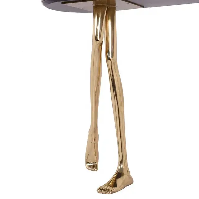 Citron Walking Console table: The Ultimate Golden Console Table with Italian Marble Top - Image 2