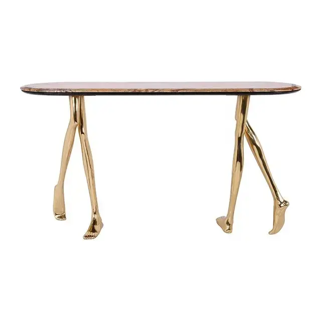 1000047646.jpg Citron Walking Console table: The Ultimate Golden Console Table with Italian Marble Top - Image 1