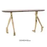 Citron Walking Console table: The Ultimate Golden Console Table with Italian Marble Top - Image 5