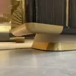 Eternity TV Cabinet Stainless Steel Golden Leg + Faux Marble Top - Image 4