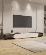 Lumia TV Cabinet Stainless Steel Golden Leg + Faux Marble Top - Image 5