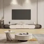 Lumia TV Cabinet Stainless Steel Golden Leg + Faux Marble Top