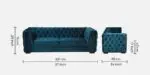 Edison Luxurious Velvet Sofa: Elegant 3-Seater Living Room - Image 10