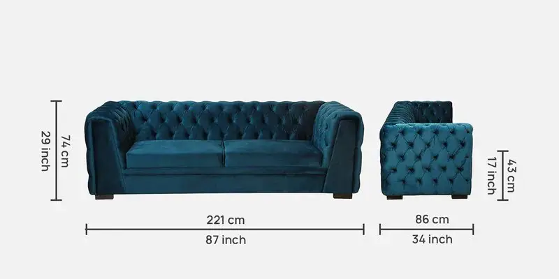 Edison Luxurious Velvet Sofa: Elegant 3-Seater Living Room - Image 10