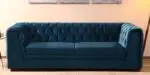 Edison Luxurious Velvet Sofa: Elegant 3-Seater Living Room - Image 5