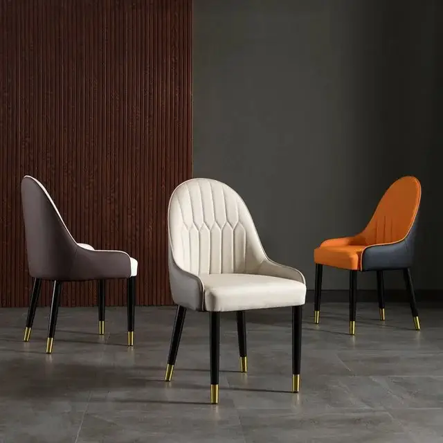 Zenith PU leather Dining Chair | Modern Design Restaurant Chair-2pc - Image 3
