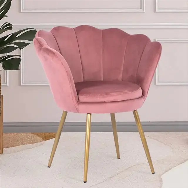 Flower Velvet Dining Chair | Modern Design Restaurant Chair-2pc - Image 2