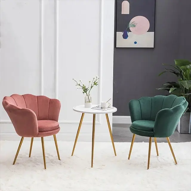 1000048239.jpg Flower Velvet Dining Chair | Modern Design Restaurant Chair-2pc - Image 1