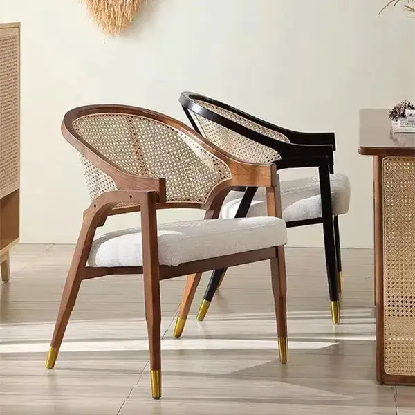 Cane Dining Chair | Sheesham Wood Restaurant Chair-2pc - Image 3