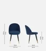Plush Velvet Dining Chair | Modern Design Restaurant Chair-2pc - Image 4