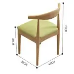 OX Horn Dining Table and Chair Set | Wooden Dining Chair | Cafe Designer Dining Set - 1+4Pc - Image 9