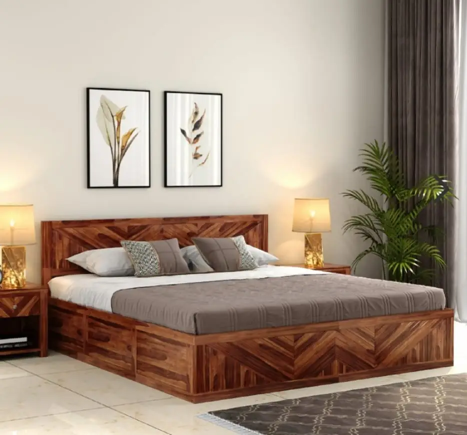 1000048842.jpg Wooden Street Sheesham bed - Image 1