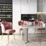 Flower Velvet Dining Chair | Modern Design Restaurant Chair-2pc - Image 7