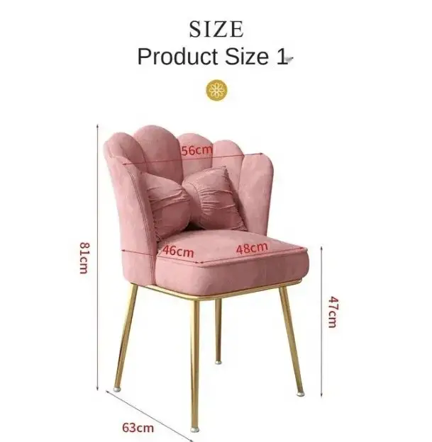 Flower Velvet Dining Chair | Modern Design Restaurant Chair-2pc - Image 5