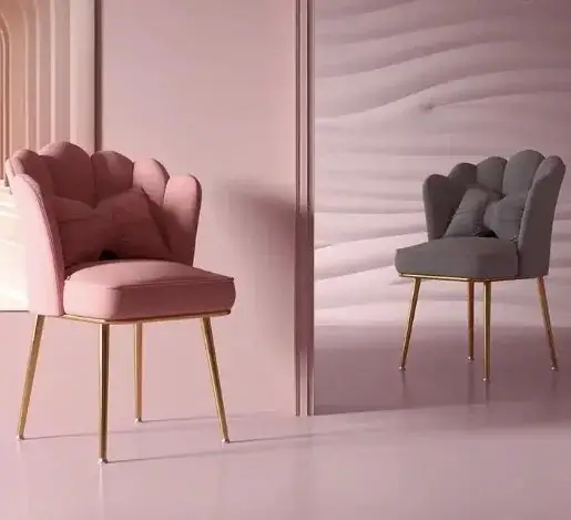 Flower Velvet Dining Chair | Modern Design Restaurant Chair-2pc - Image 3