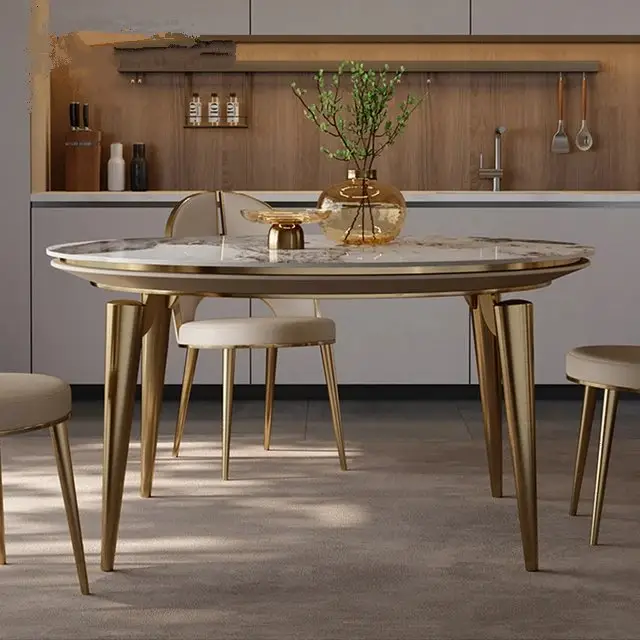 1000049313.jpg Rockwell Modern Sintered Stone Round Dining Table For Dining Room - Image 1