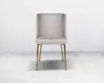 Ray Dining Table Stainless Steel Golden Leg + Natural Marble Top Table with 6 chairs set - Image 3