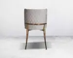 Ray Dining Table Stainless Steel Golden Leg + Natural Marble Top Table with 6 chairs set - Image 4