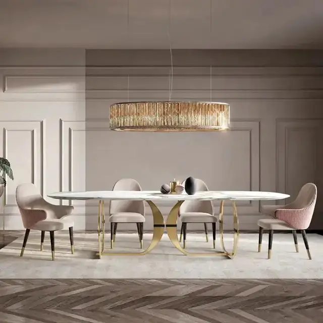 1000049482.jpg Luxurious Diana Dining Table and six Chairs Set - Image 1