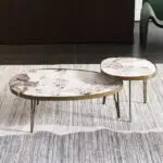 Nesting Italian Faux Marble with Stainless Steel frame Coffee Table - view 5