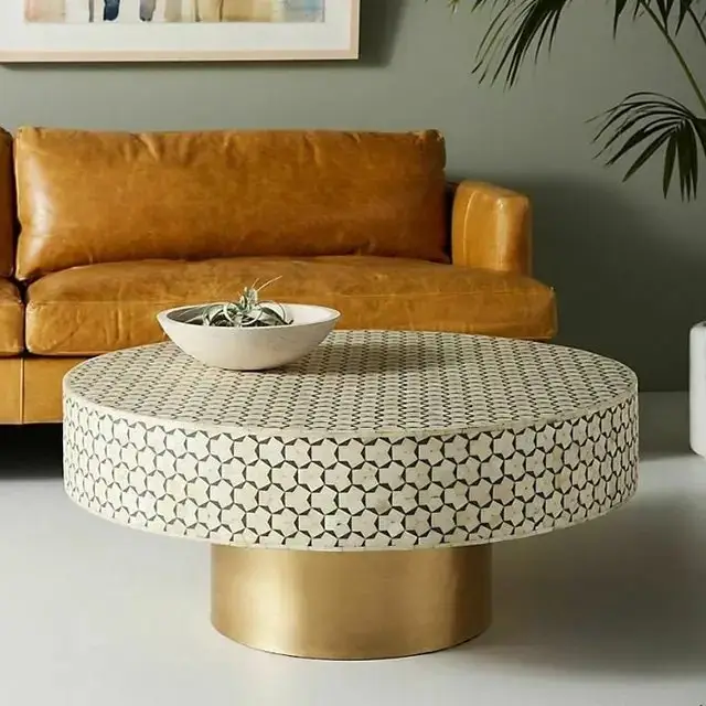 1000049620.jpg Leon Casa Modern Inlay Coffee Table - Image 1