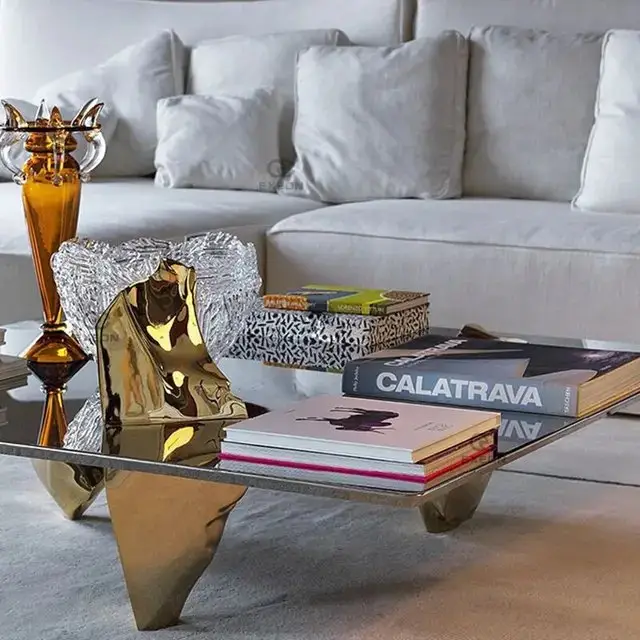 Golden Glamour Luxurious Maximalist Modern Coffee Table - Image 3