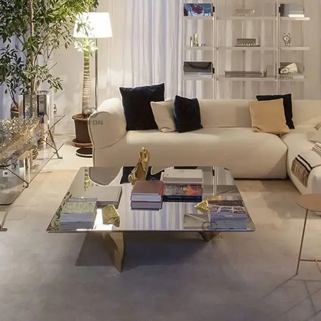 Golden Glamour Luxurious Maximalist Modern Coffee Table - Image 2