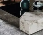 Exeon Modern High End Coffee Table Mirror Gold Finish with marble Elegant Table - Image 3