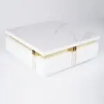 Terri Gold-Trimmed Modern Coffee Table – Elegant Centerpiece in White or Black - Image 4