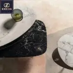 Modern Marble Coffee Table Round Small Nesting Tables Living Room - Image 3