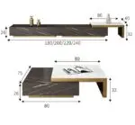 Tasaki Gold and Marble Coffee Table Elegant Living Room | Stainless Steel Gold Base Centerpiece - Image 6