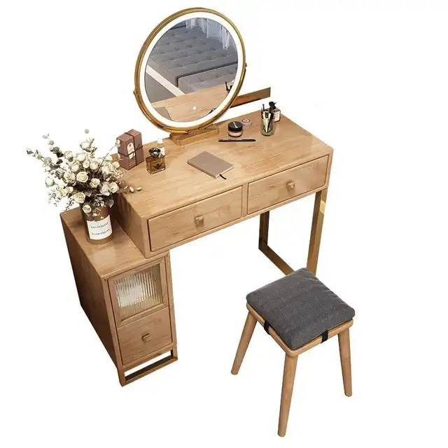 SmartDesign Walnut Sheesham Wood Dresser - Contemporary Minimalist Storage Solution - Image 3