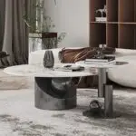 Nouvel Gold and Marble Coffee Table Elegant Living Room | Stainless Steel Gold Base Centerpiece - Image 6