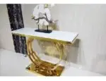 Marble Surface Metal Frame Console Table Narrow Living Room Entry table - Image 8