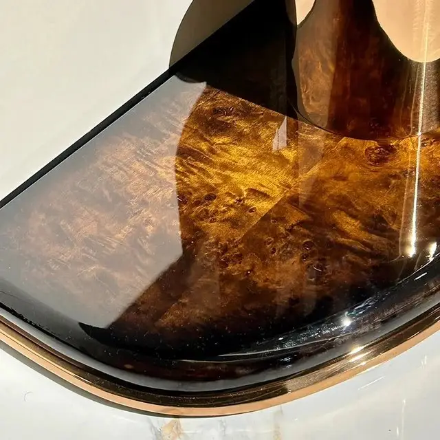 Modern Noir D'Design wood and Stainless Steel Gold Console Table - Image 5