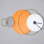 Sleek Horizon Contemporary Metal Wall Clock in Striking Orange and Gold - Image 8