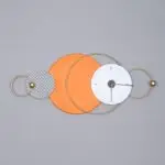 Sleek Horizon Contemporary Metal Wall Clock in Striking Orange and Gold - Image 2