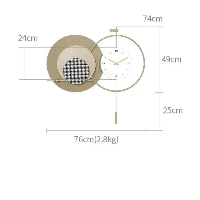 Elegant Timekeeper: Contemporary Beige, White, and Gold Wall Clock - Enhance Your Home Decor - Image 4