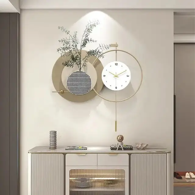 Elegant Timekeeper: Contemporary Beige, White, and Gold Wall Clock - Enhance Your Home Decor - Image 6
