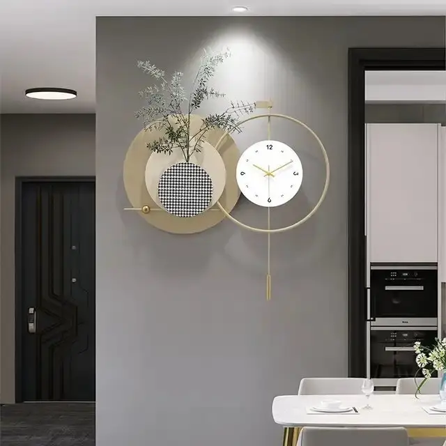 Elegant Timekeeper: Contemporary Beige, White, and Gold Wall Clock - Enhance Your Home Decor - Image 5