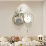 Elegant Timekeeper: Contemporary Beige, White, and Gold Wall Clock - Enhance Your Home Decor - Image 3