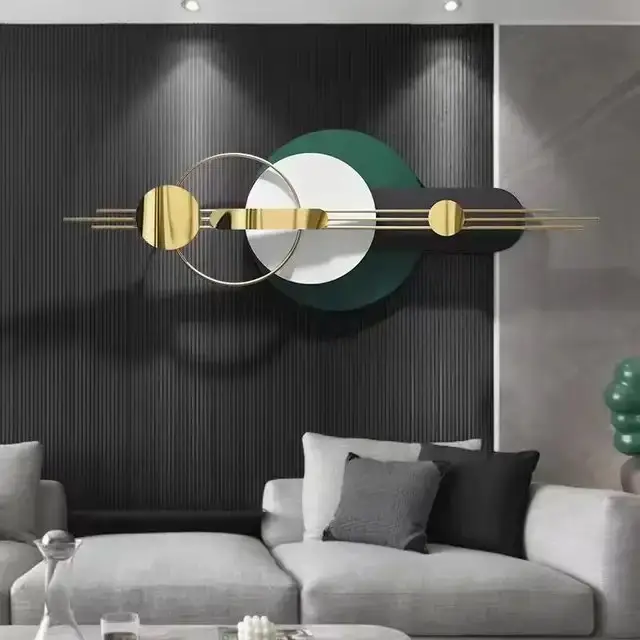 Radiant Horizon Contemporary Metal Wall decor with Illuminated Green Metal Artwork - Image 3