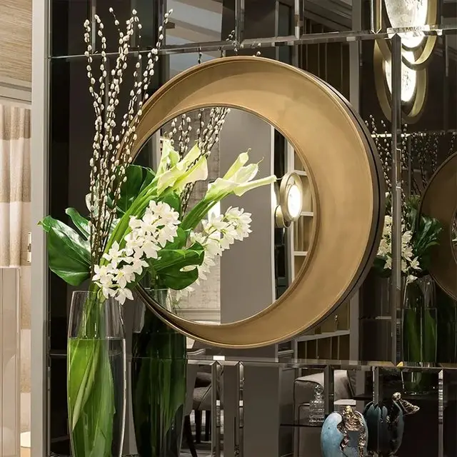 Korian Luxurious Gold Metal Frame Wall Mirror - Contemporary Home Decor Accent - Image 2