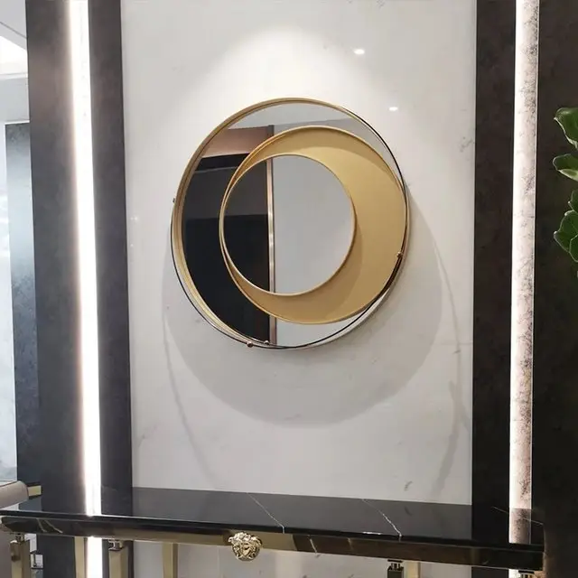 Korian Luxurious Gold Metal Frame Wall Mirror - Contemporary Home Decor Accent - Image 4