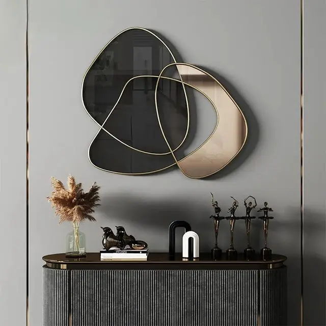 Coral Luxurious Gold Metal Frame Wall Mirror - Elegant hotel lobby Decor - Image 2