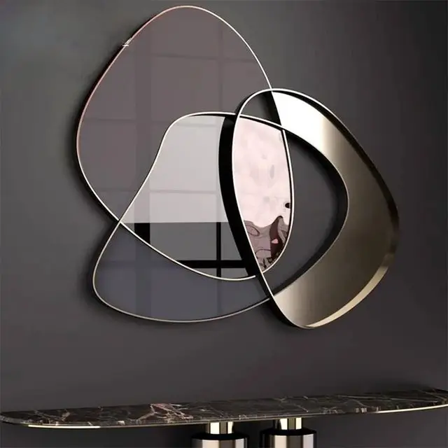 1000051835.jpg Coral Luxurious Gold Metal Frame Wall Mirror - Elegant hotel lobby Decor - Image 1