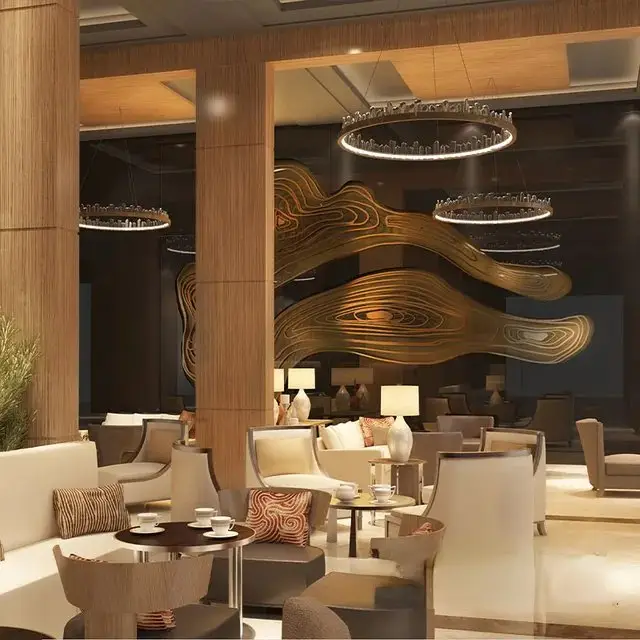Ritz Luxurious Gold Metal Frame Wall Art - Elegant hotel lobby | Enhance Your Space with Modern Elegance - Image 3