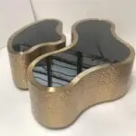 Molecule Nesting Gold Steel With Glass Top Coffee Table - Image 5
